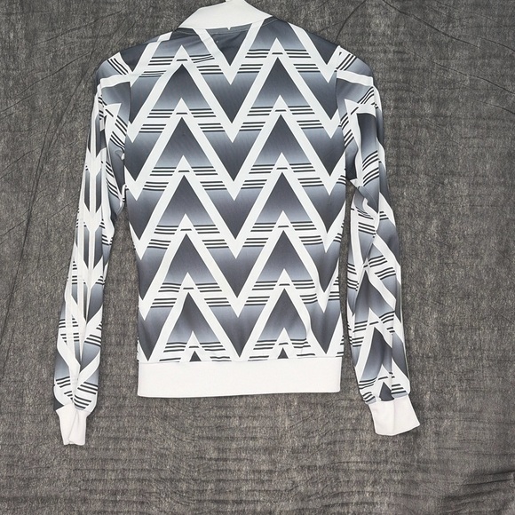 Adidas Originals Zig Zag Track Jacket Gray White Full Zip Women’s XS(A250) - Picture 5 of 9